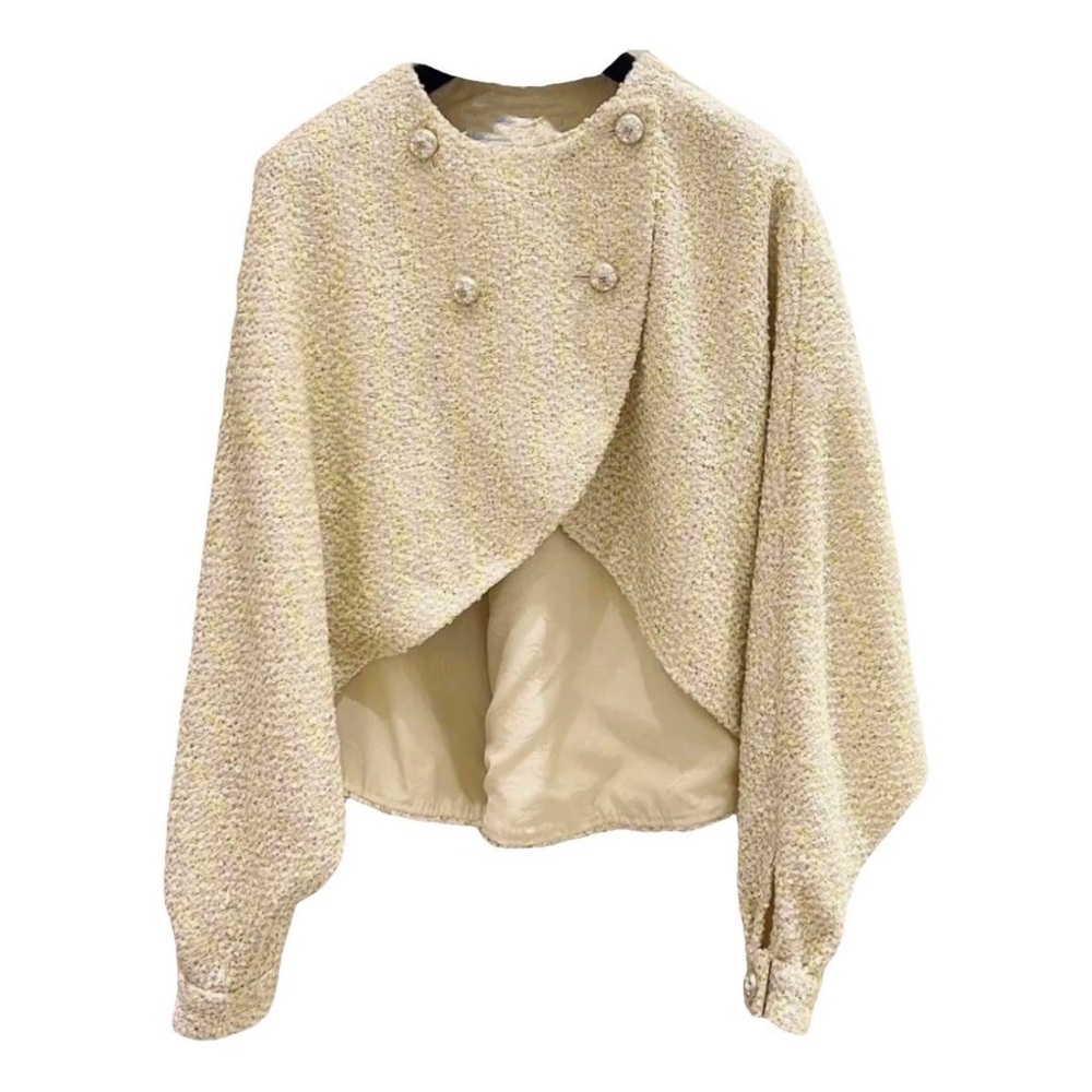 Designer-style Runway Sequin Tweed Cape Bolero Jacket